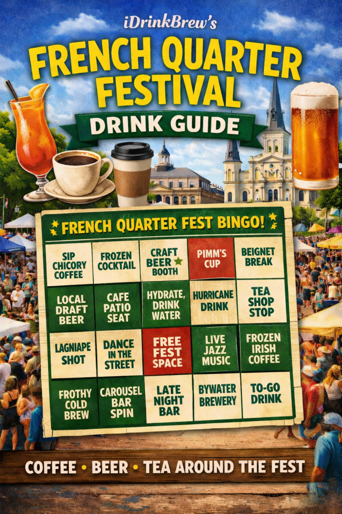 French Quarter Festival Coffee, beer and tea map